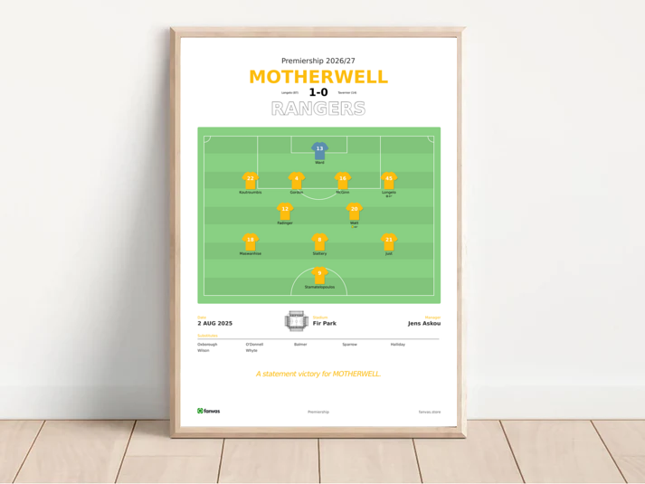 Motherwell vs Rangers — Match Day (2 Aug 2025)