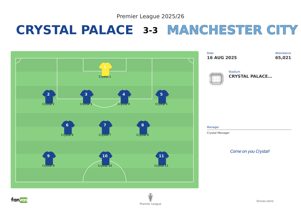 Crystal Palace vs Manchester City — Match Day