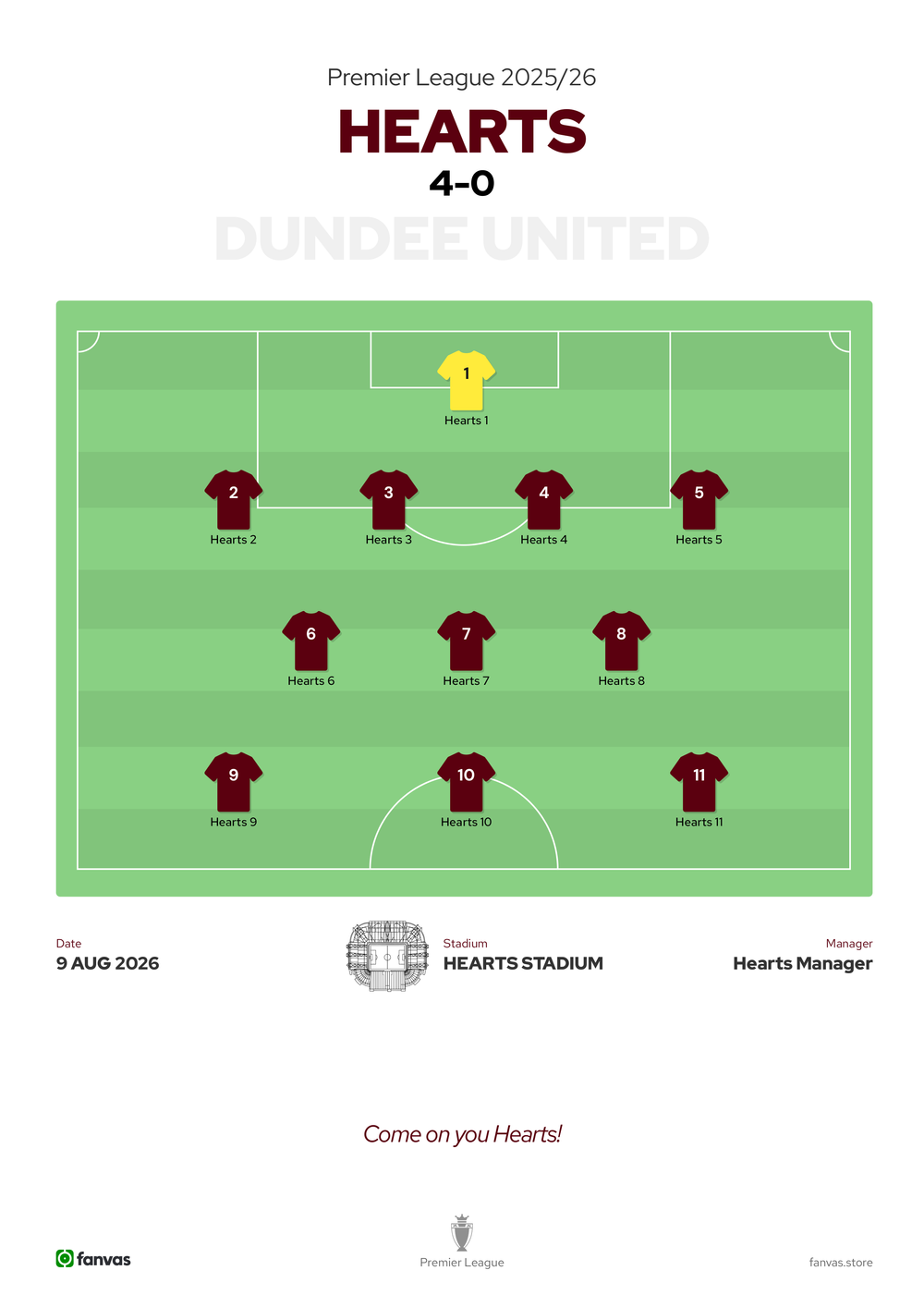 Hearts vs Dundee United — Match Day (9 Aug 2026)
