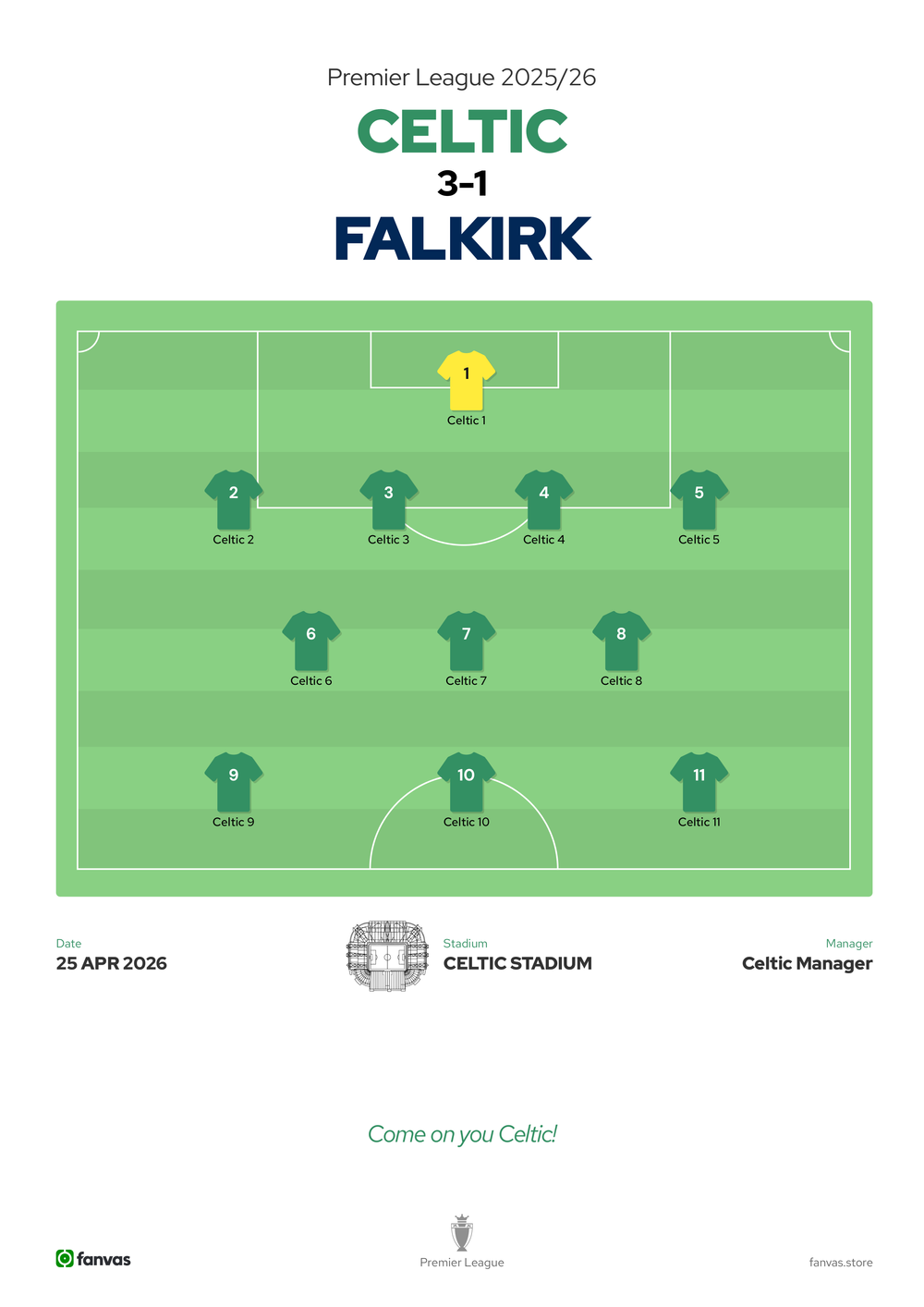 Celtic vs Falkirk — Match Day (25 Apr 2026)