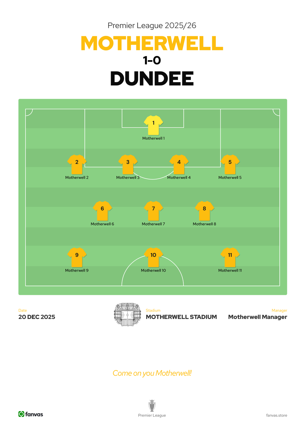 Motherwell vs Dundee — Match Day (20 Dec 2025)