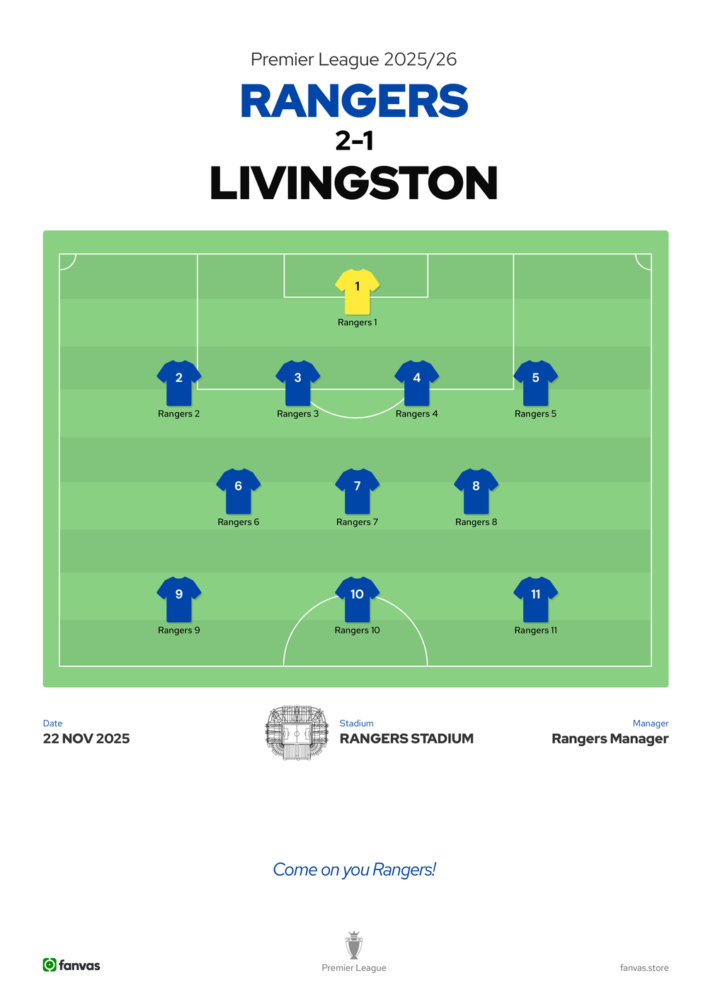 Rangers vs Livingston — Match Day (22 Nov 2025)