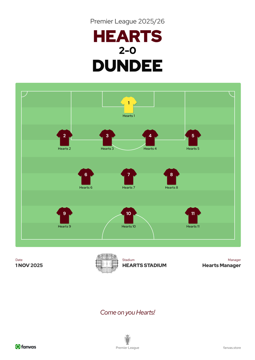 Hearts vs Dundee — Match Day (1 Nov 2025)