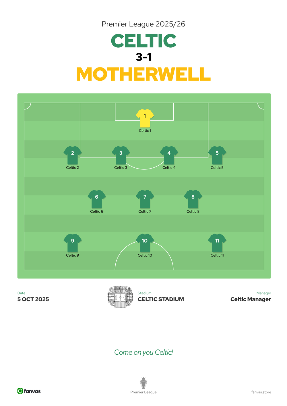 Celtic vs Motherwell — Match Day (5 Oct 2025)