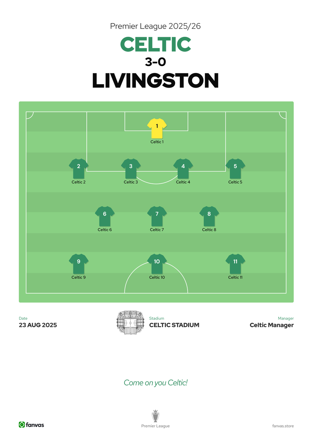 Celtic vs Livingston — Match Day (23 Aug 2025)