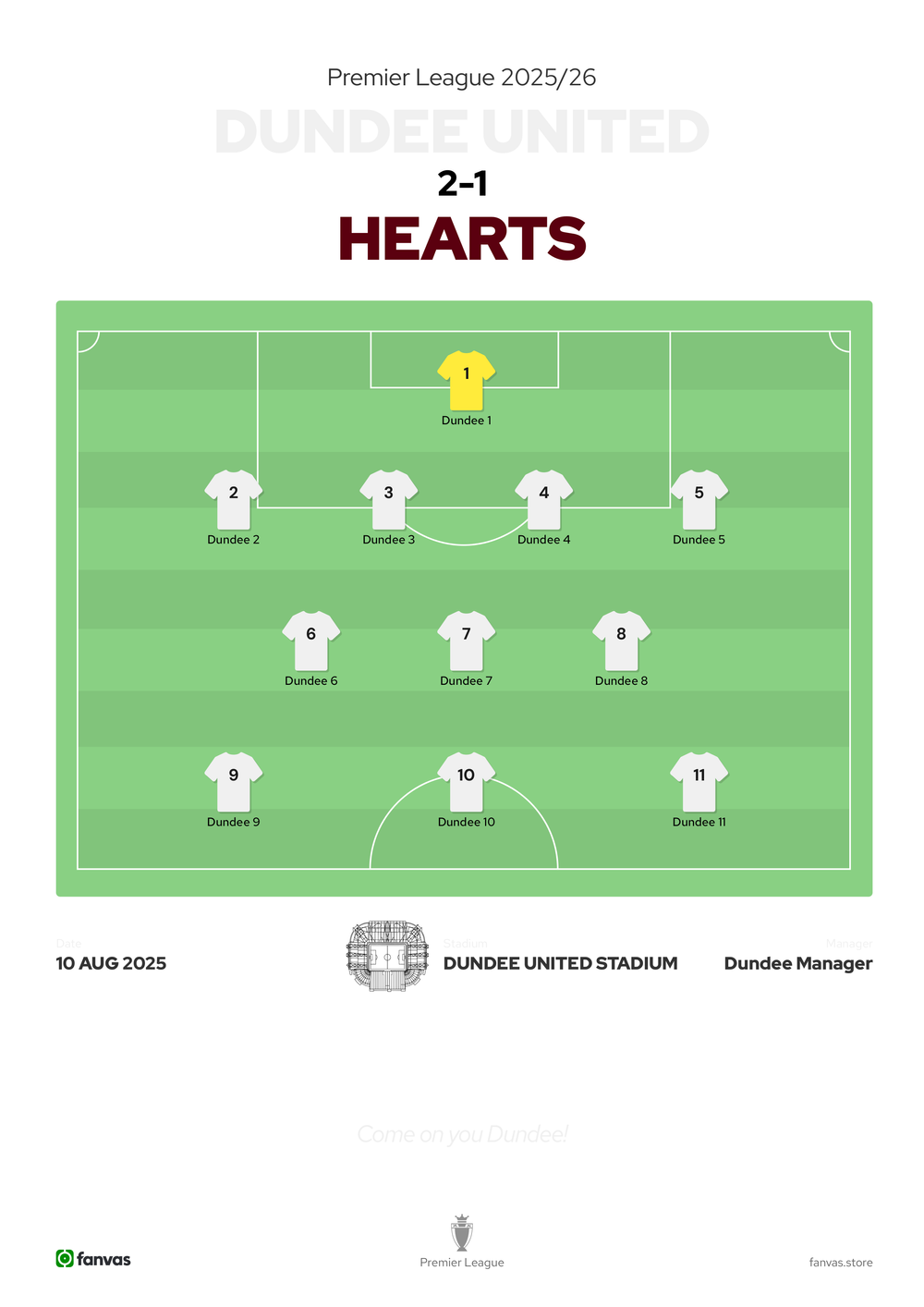 Dundee United vs Hearts — Match Day (10 Aug 2025)