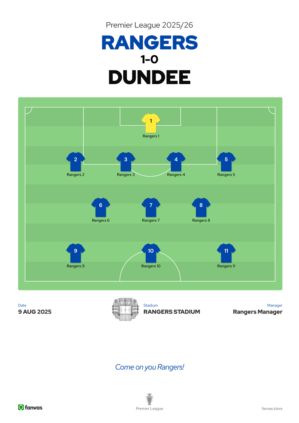 Rangers vs Dundee — Match Day (9 Aug 2025)